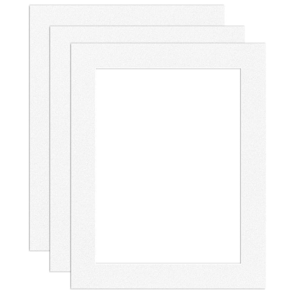 Procut Global 10x8" White Picture Mounts Board to Fit 8x6" Aperture Size - Photo Mount Card Ideal for Prints, Artwork, Crafts & Certificates - Sizes & Colors Available - Pack of 3 โ image 1