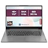 Lenovo IdeaPad 3 17ABA7 - Ordinateur Portable 17.3'' HD+ (AMD Ryzen 5 5625U, RAM 8Go, SSD 512Go, AMD Radeon Graphique, Windows 11 Home) Clavier AZERTY Français - Gris
