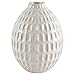 Stone & Beam Modern Oval Pattern Decorative Stoneware Vase, 6.6 Inch Height, Off-White