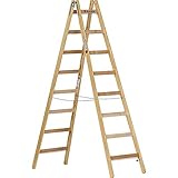 EAN: 4003311105088 Euroline Holz-Comfort-Breit-Sprossen-Stehleiter 10504 mit 2x8 Sprossen 1050408