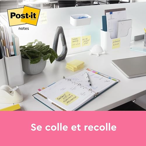 Post-it Notes Autocollantes, Pack Promo, Pack de 8 + 4 Blocs GRATUITS, 100 Feuilles par Bloc, 38 mm x 51 mm, Jaune Pastel - Feuillets Adhésifs pour Prise de Notes, Listes de Tâches et Rappels – vue 4