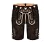 Cuir Craft AUTHENTIC LEDERHOSEN GERMAN BAVARIAN LEDERHOSEN OKTOBERFEST CHOC BROWN SHORT LENGTH (34 Inches Waist)