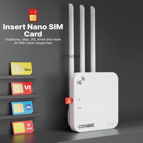 Conbre CPE MT-300H 4G Mobile Sim Based Wi-Fi Router (All 4G & 5G Sim Supported), Lastest WiFi 6, Plug and Play, Support, NVR, DVR, WiFi, Camera view 2
