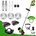 Best Direct Rotorazer Débroussailleuse électrique 8 en 1, 2 batteries 21 V, coupe-bordures, tondeuse, coupe-gazon, divers accessoires, tête pivotante à 90° (tondeuse + 2 batteries + 3 lames)
