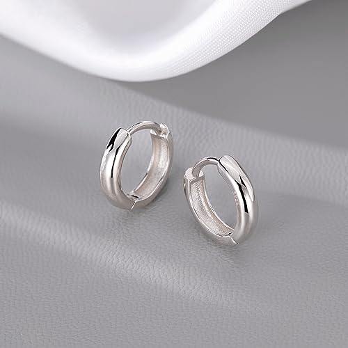 Reffeer 925 Sterling Silver Small Round Hoop Earrings for Women Teen Girls Huggie Hoop Earrings Minimalist Hoop Earrings4