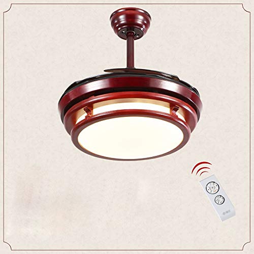 Ventilateur de plafond chinois lumière bois lustre salon télécommande domestique GZ