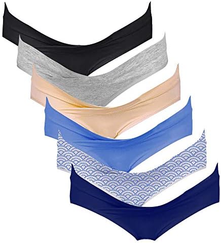 Intimate Portal Umstandsunterhosen Damen Baumwolle Unterbauch Bikini 6 Pack | Schwangerschaftsunterhosen, Über dem Bauch, Wochenbett Unterwäsche, Kaiserschnitt Unterhose, Niedrige
