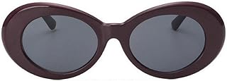 TOBILE Gafas de Sol polarizadas Gafas de Sol ovaladas Retro Hombres Gafas de Sol Vintage Clásico Blanco Negro (Color : Purple Red, Size : A)