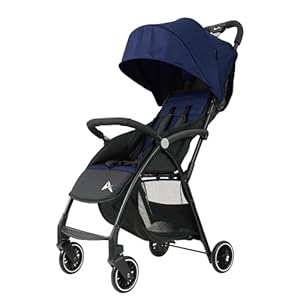 Alivio Lightweight Folding Baby Stroller Pushchair for Toddlers with Mosquito Nets, Anti-Friction Wheels Up to 3 Years (Blue)