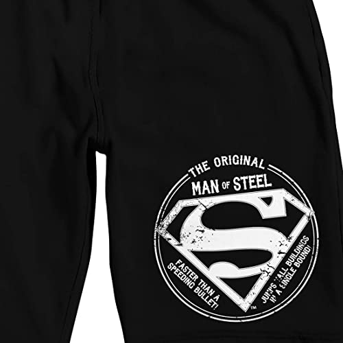 Superman The Original Man of Steel Logo Men's Black Sleep Pajama Shorts2