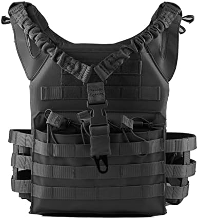 ABENAKI Outdoor Tactical Vest for Men Molle Breathable JPC Airsoft Vest Paintball Protective Vest Modular Military Vest (Black)