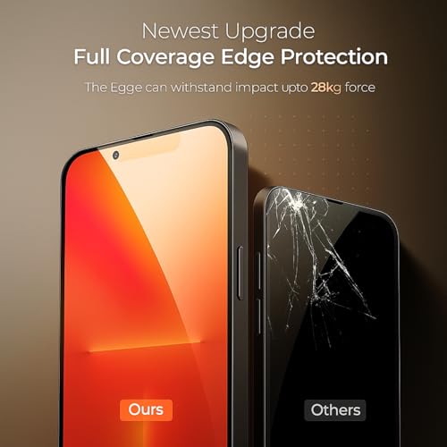 Image of Tempered Glass Screen Protector Compatible for iphone 16e, iPhone 14, iPhone 13 and iPhone 13 Pro (6.1 Inch) with Edge to Edge Coverage and Easy Installation kit, Black