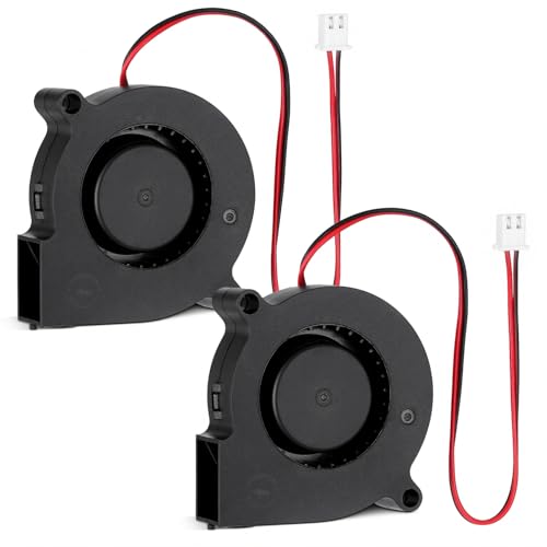 2 PCS 50mm X 15mm Blower Fan, Black 12v Blower High Speed DC Brushless Cooling Turbo Fan for 3D Printer Humidifier Accessory