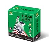Sunnytech Solar Power Flag Light - Auto Active Brightest, Upgrade Solar Powered Light for 6ft Flag Pole, 12LED Waterproof White