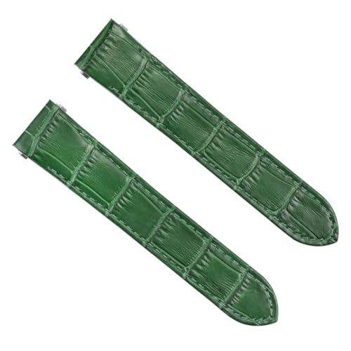 Image of Ewatchparts 19MM LEATHER WATCH STRAP BAND COMPATIBLE WITH CARTIER ROADSTER 2510 2524 3312 RELEASE GREEN