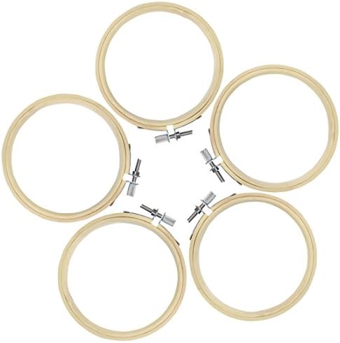 Pistha Embroidery Hoops, 12pcs 4inch (10cm) Round Bamboo Circle Cross Stitch Hoop Ring Quilting Needlecraft Needlework Circle Set for DIY Art Craft