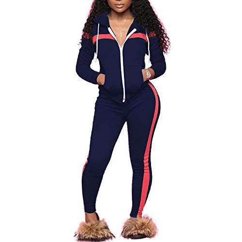 TrendyChic Women Sweatsuit Set,2 PCS Outfits Tracksuit Long Sleeve Zip Up Sweatshirt and Long Pants Jogging Suits