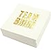 Bachelorette Party Cocktail Napkins - 50 Pack Gold Foil Team Bride Disposable Paper Party Napkins, Perfect for Bridal Shower Decorations and Wedding Party Supplies, 5 x 5 Inches Folded, White