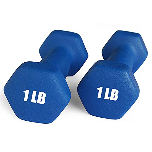 Set of 2 Neoprene Dumbbell Hand Weights, Anti-slip,...