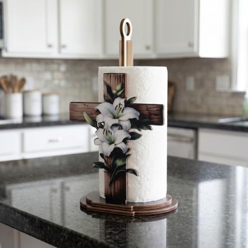 Soporte para toallas de papel de cocina independiente con base pesada 6