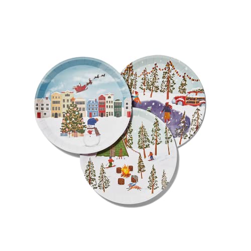 Coterie Winter Wonderland Paper Plates For Christmas Party, Holiday Party, Winter Party, Kids Birthday Set Of 10 | 9.25" Dinner Paper Plates #TOP29