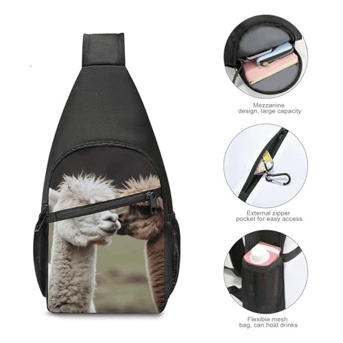Bolso bandolera Funny Alpaca ligero para senderismo y viajes miniatura 5