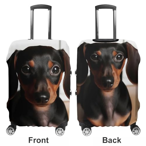 Luggage Cover Travel Suitcase Cover with Side Zipper Cute Wiener Sausage Dog Elastic Washable Suitcase Protector Anti-scratch Decoraitve Luggage Protector for 19-32 Inch Suitcase3