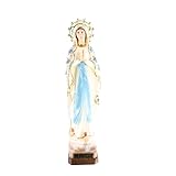 manteau fleuri femme Statue de Notre Dame de Lourdes avec un manteau de fleurs en résine de 21 cm. Un symbole de foi, de guérison et d'espérance. Disponible sur notre boutique en ligne.
