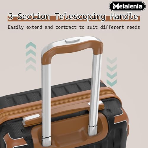 Melalenia TR002-SET-NEW-BLACK BROWN Luggage Sets 7 Piece Suitcase Set thumb #2