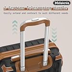 Melalenia Luggage Sets 7 Piece Suitcase Set, Hard Shell Carry on Luggage Travel Suitcases with Spinner Wheels and TSA Lock, Lightweight Luggage Set for Women, Black Brown - Image 3