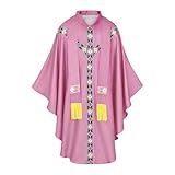 Robe de prêtre,Tenue ecclésiastique prêtre avec aube de serre | mental religieux et peigne,pour prière Cosplayer Mariage Carnaval Fête Photoshoot