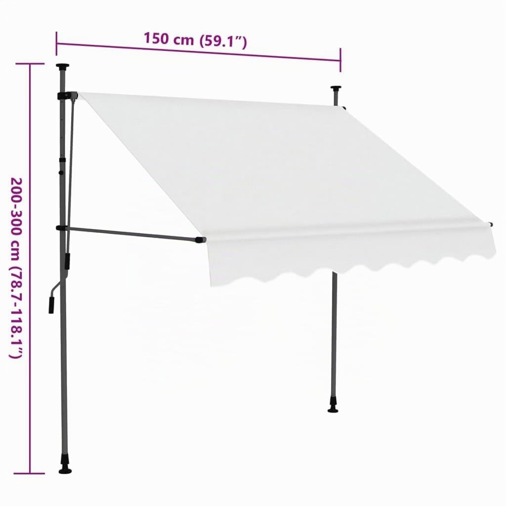 vidaXL Toldo Manual retráctil con LED Crema 150 cm