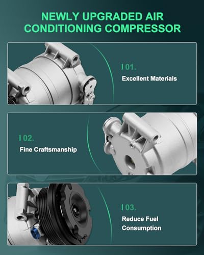 Image of SCITOO AC Compressor fit for Cadillac for Escalade 5.7L 1999 2000 | Fast Cooling, Ultra Low Noise (≤72 dB)Air Conditioner Compressor with Clutch, Easy Installation, 1136527 19151514