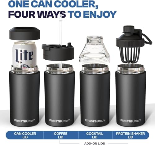 Image of Frost Buddy Universal Can Cooler - Fits 12 & 16 oz (Cinnamon) | 20x colder, cold up to 24 hrs | Sleek, lightweight design | Premium build quality | Coffee-mug ready with add-on lid