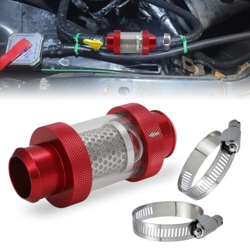 WIKIBB 1-1/2 Universal Filter Inline Heater Core Coolant Filter Red