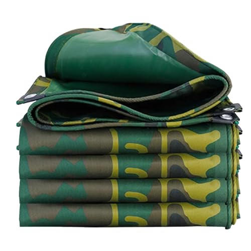 Telo di copertura mimetico in tela verde - 450 g/m² impermeabile resistente | Telo di base in tessuto Oxford per pesca, campeggio, copertura mimetica per roulotte(1x1m)