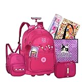 Kit Mochila Rodinha Escolar Juvenil Rb Rebecca Bonbon Carrinho Estojo E Lancheira (rosa)