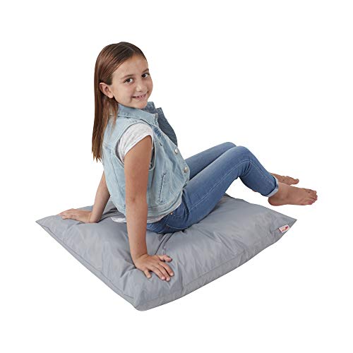 ECR4Kids Jumbo Indoor/Outdoor Kids Floor Pillow Cushion, 27in x 27in, Classroom Essentials, Light Grey