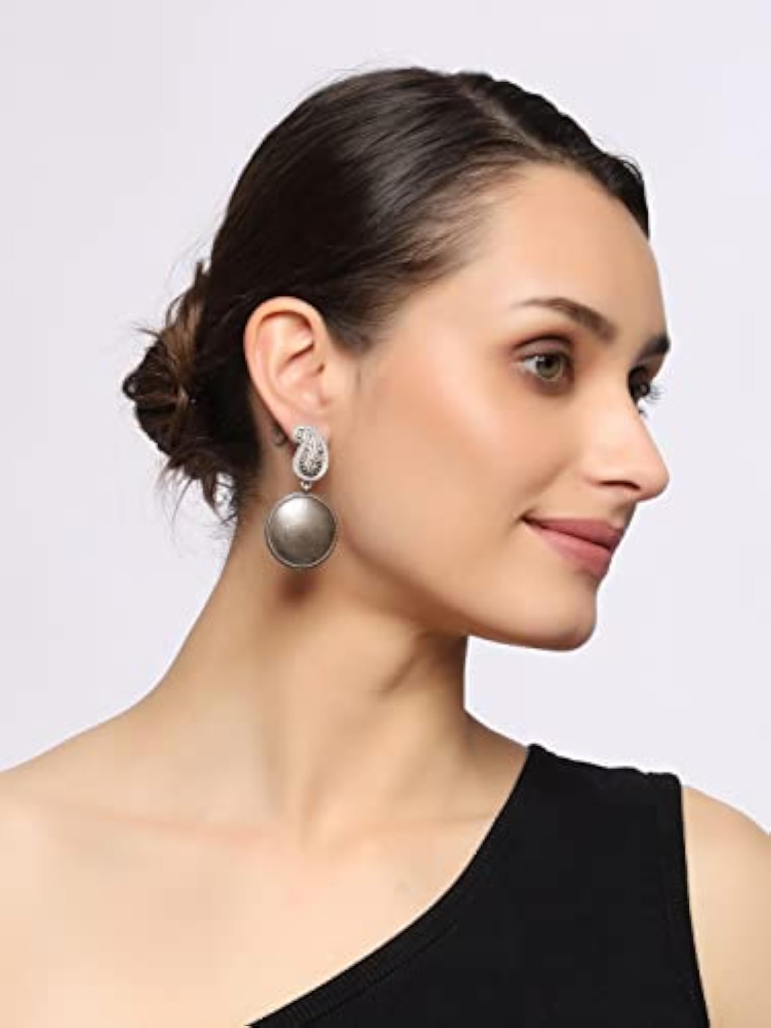 Oxidized Handmade Boho Ambi Stud Earrings for Women