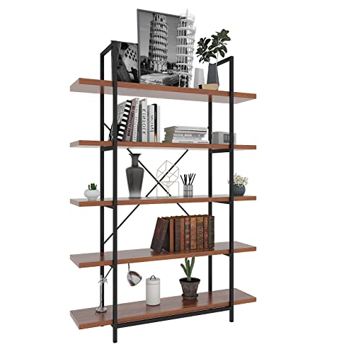 Himimi Bücherregal Standregal Eckregal im Industrie-Design 5 fächer Regal...