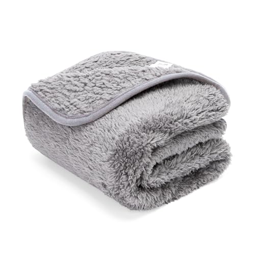 Nobleza Hundedecke Weiche Fleecedecke Waschbare Deck für Haustier Hunde Katzen Welpen Weiche Warme Matte, Hellgrau 100 * 80cm