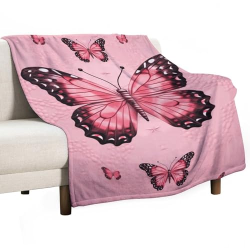 Couverture flanelle papillons cadeau idéal douceur lit canapé
