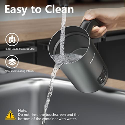 Frother for Coffee, Milk Frother, 4 IN 1 Automatic Warm and Cold Milk Foamer, BIZEWO Stainless Steel Milk Steamer for Latte, Cappuccinos, Macchiato, Hot Chocolate Milk with LED Touch Screen Panel