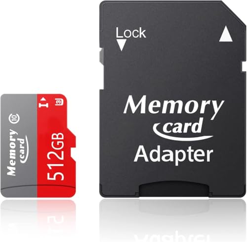Memory Card MicroXC 512GB Micro Card UHS-I U3 A2 V30 C10 4K Video Recording for Action CameraI, Drone
