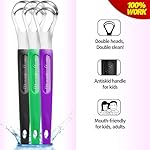 3 Pack Metal Tongue Scrapers for Kids Adults, Stainless Steel Tongue Cleaner Scrubber with Travel Case - Image 2
