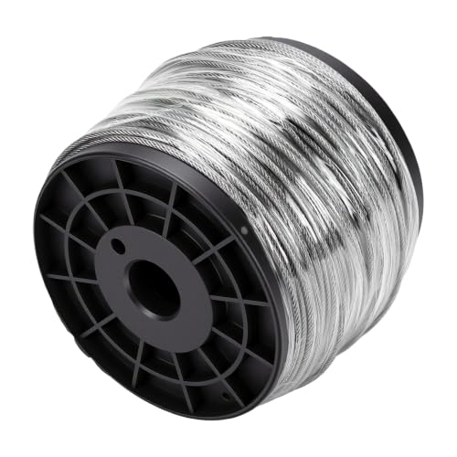 Cuerda de alambre de acero de 2mm Eujgoov para enredaderas y kit de fijación de luces exteriores 4