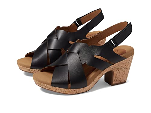 Cobb Hill Sandales Ă talons Alleah Sling pour femme, cuir noir, 37.5 EU