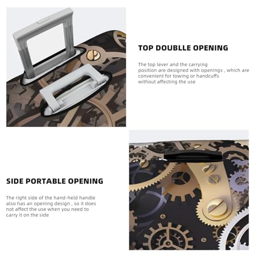 Steampunk Mechanical Gears Suitcase Covers for Luggage, Dustproof Anti-scratch Wheeled Case Cover, Washable Protector Fits 22" - 24" Suitcases 5