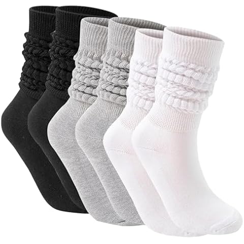 AWAVM 3 Pairs Extra Long Slouch Socks Cover