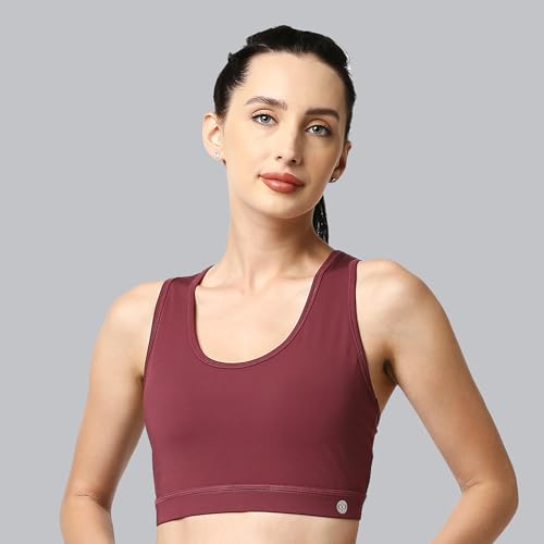 Image of SOIE Women's Medium Impact Quick Dry Padded Racerback Printed Athleisure Sports Bra